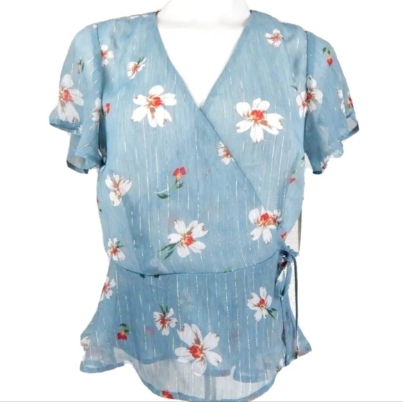 Lulu's Evie Floral Wrap Top - Picture 2 of 5